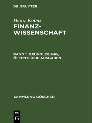 cover image of Grundlegung, öffentliche Ausgaben